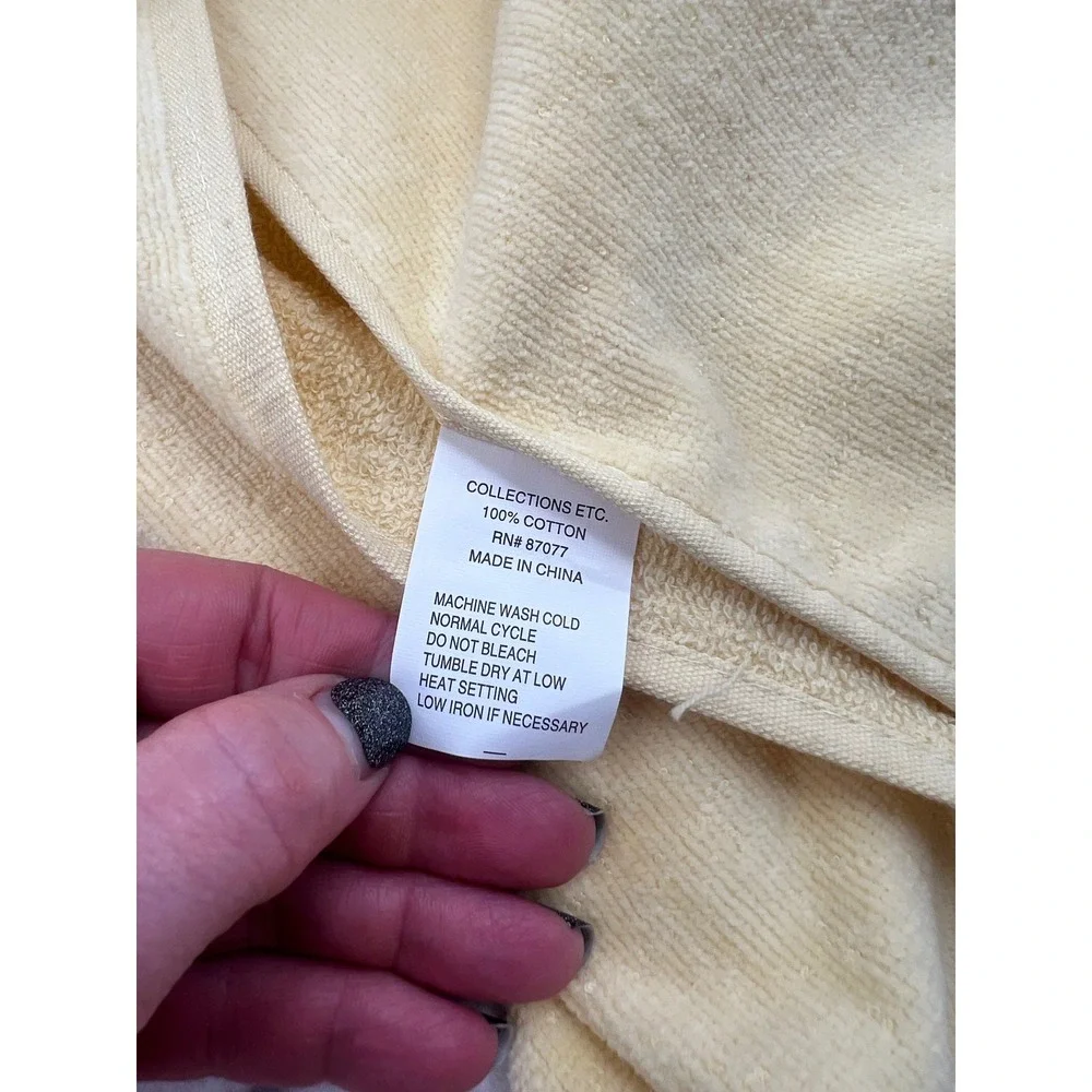 Collections Etc Yellow Floral Tulip 3 Piece Bath Towel Set Decorative Cotton